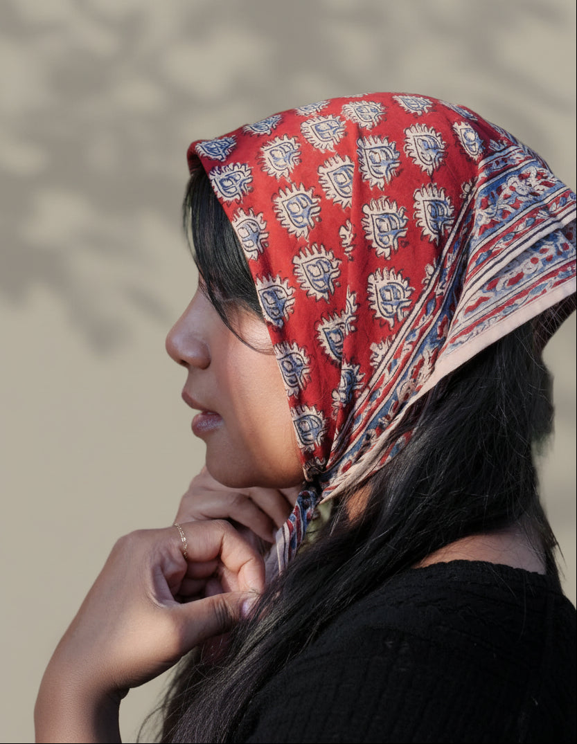Rouge Kalamkari Cotton Bandana