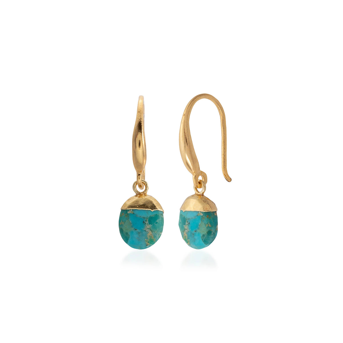 Faceted turquoise drop earrings