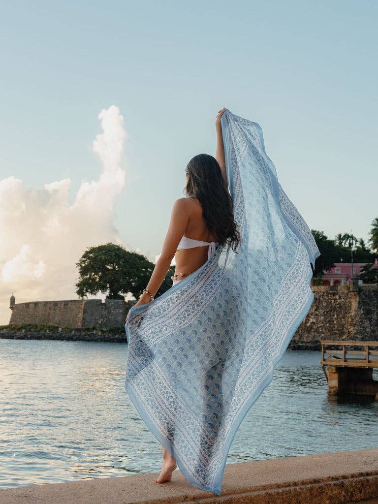 Guava Blue Sarong | Scarf