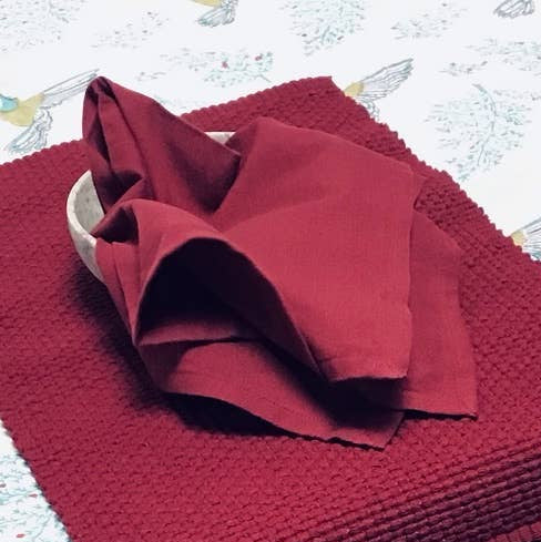 Woven Homespun Burgundy Napkins