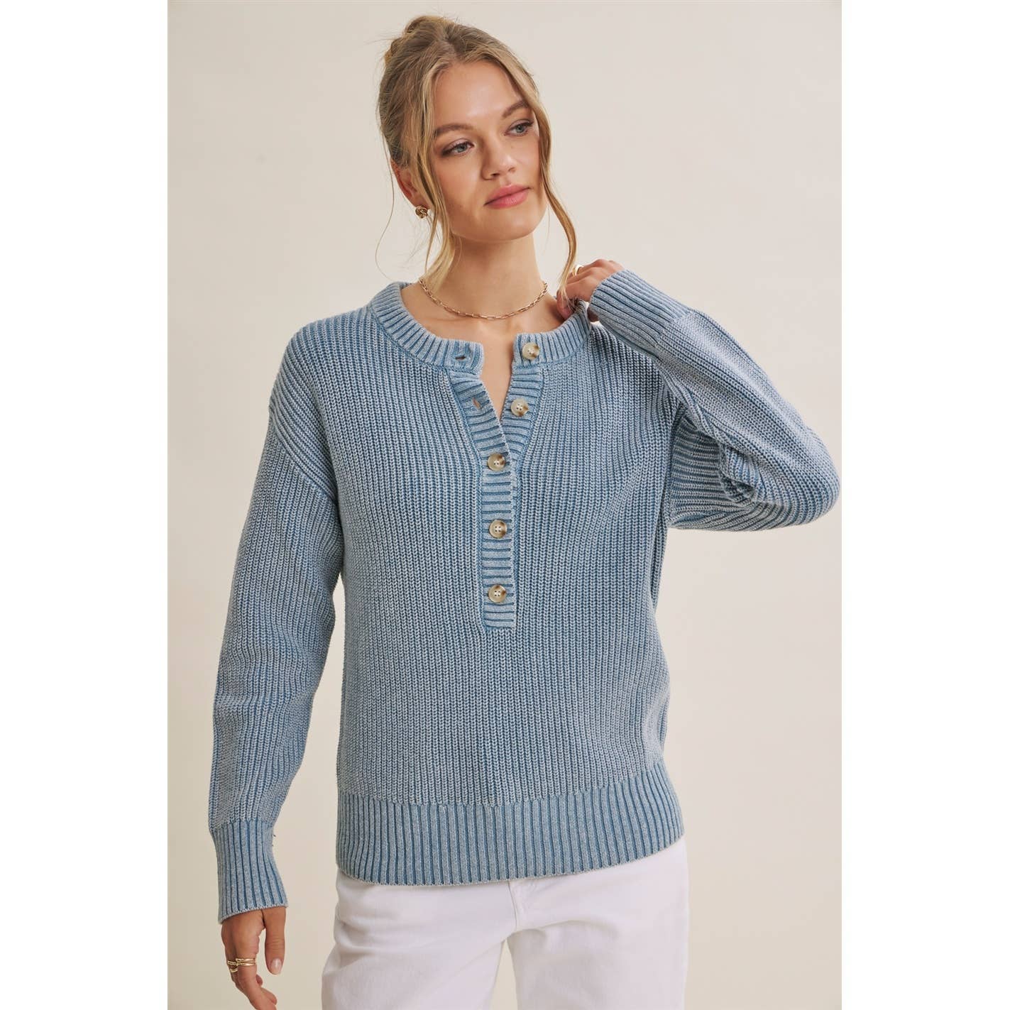 SALT AIR HENLEY SWEATER