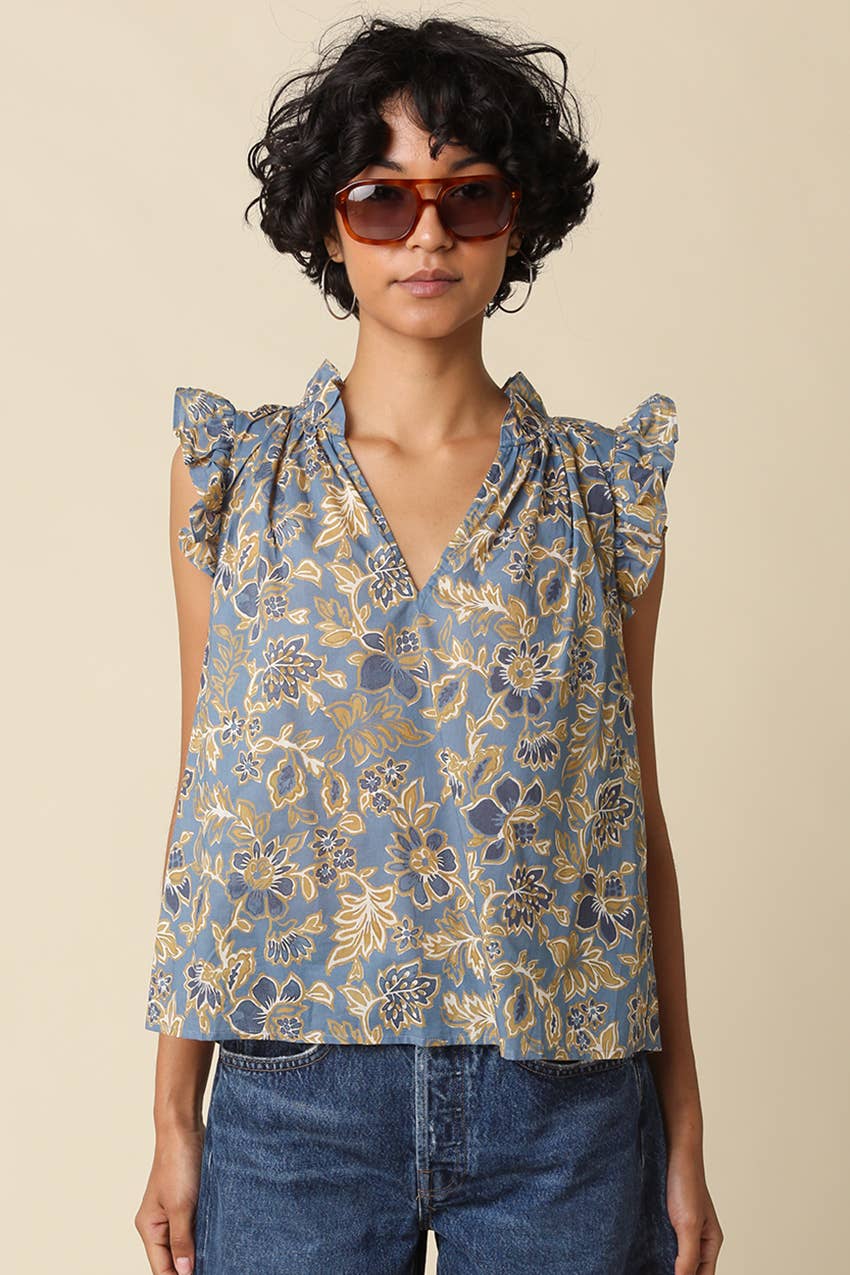 Daisy Floral Ruffle Blouse