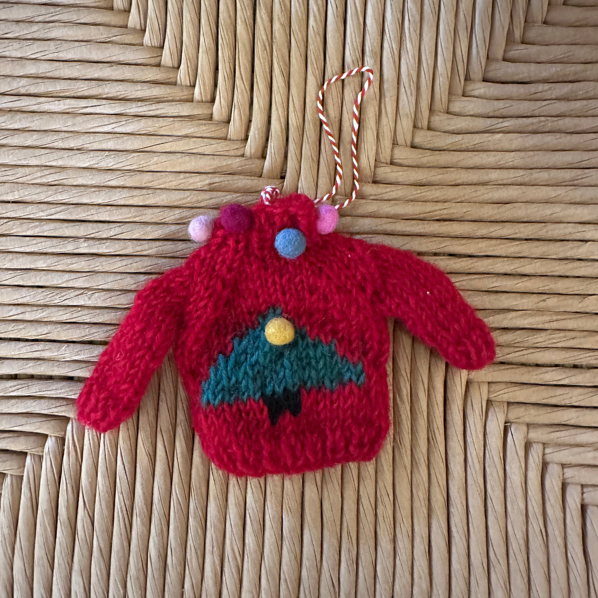 Hand knit Sweater ornament