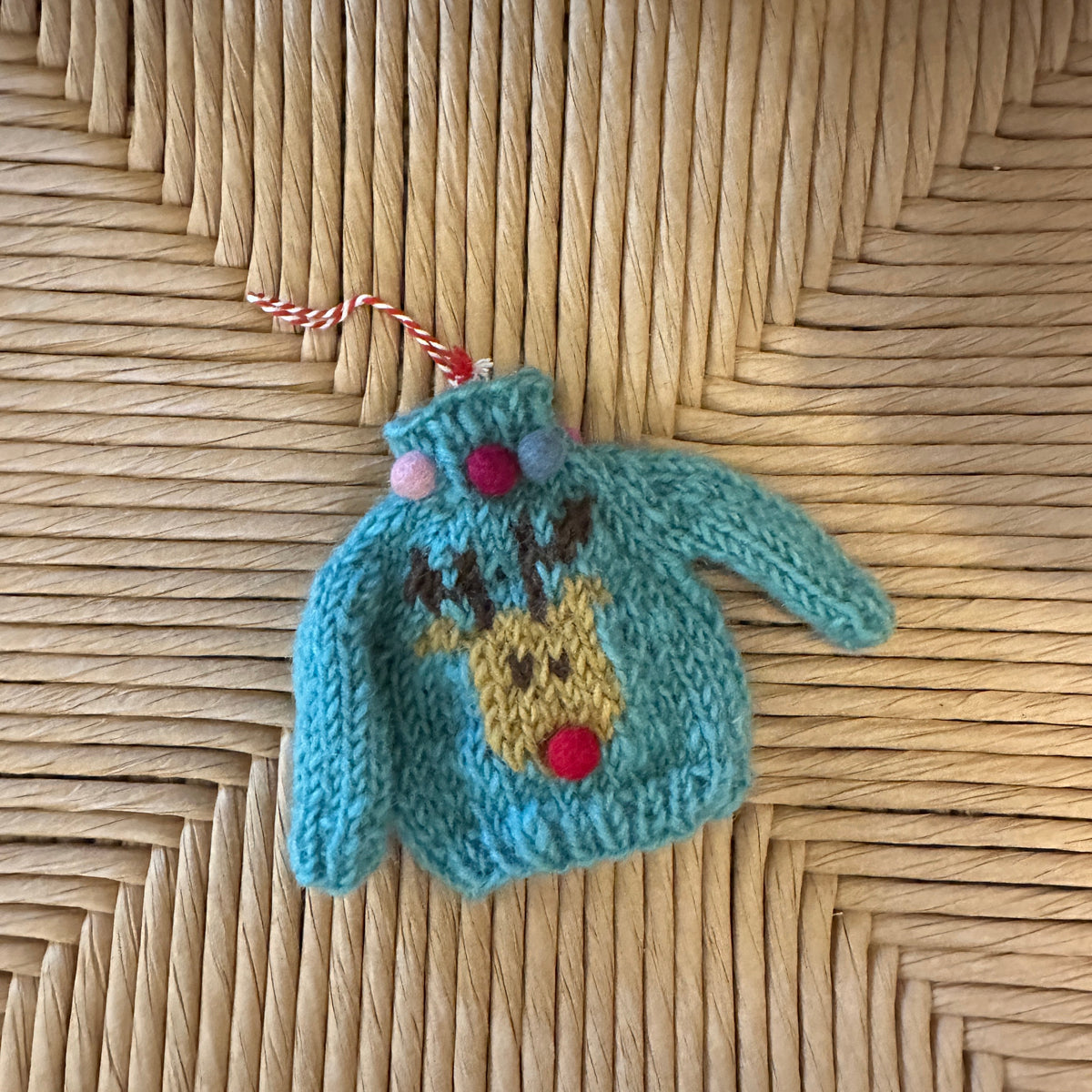 Hand knit Sweater ornament