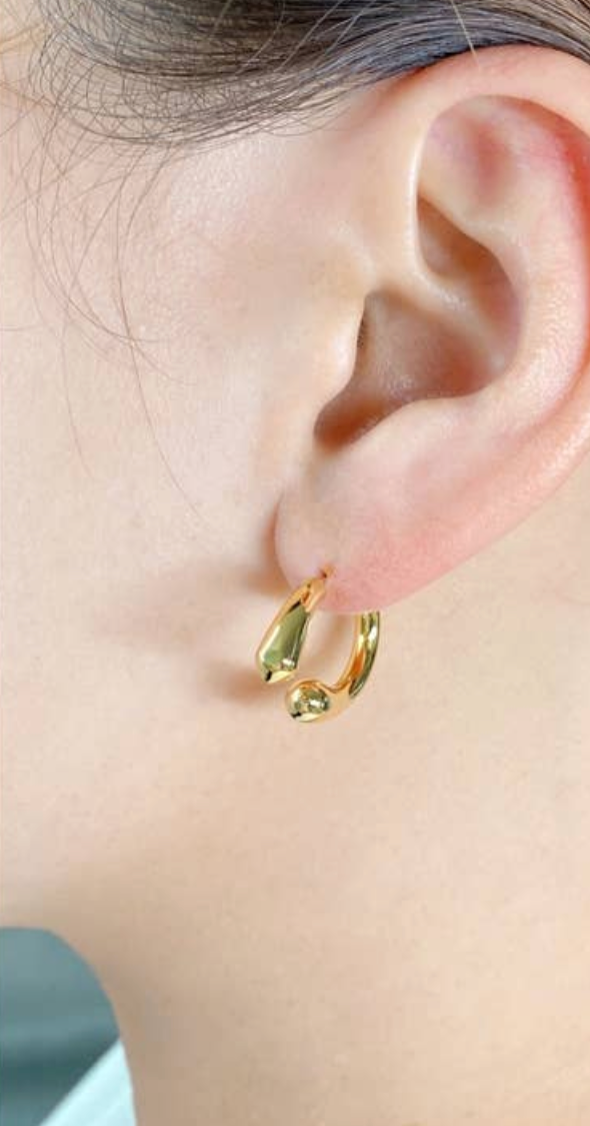 Duo Open Hoop Earring