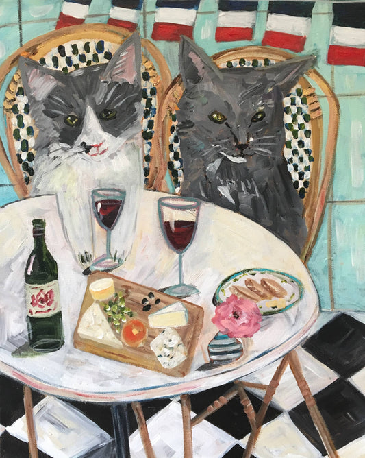 Paris Cafe Cats Card