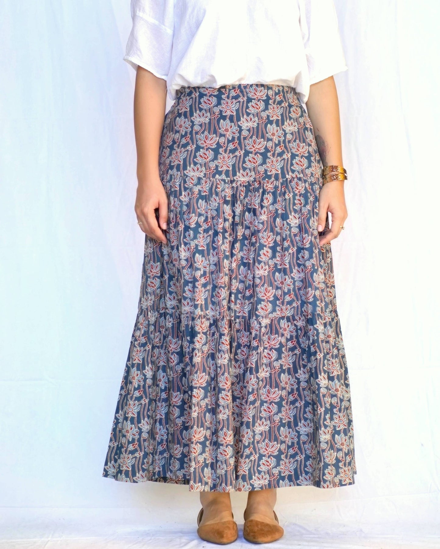 Hanna Tiered Cotton Skirt