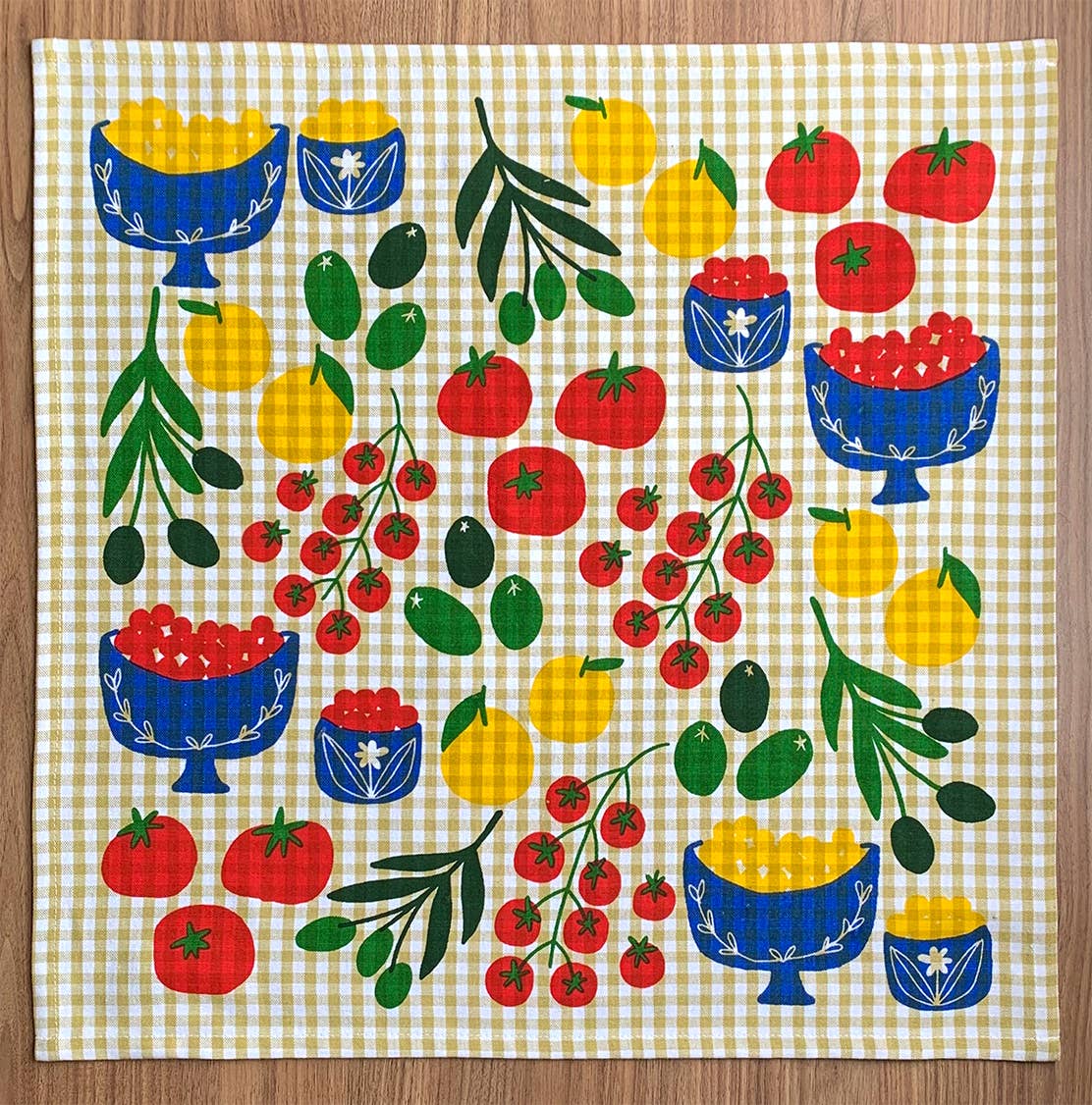 Mangia! Gingham Tea Towel