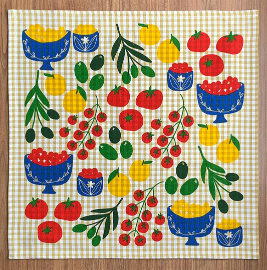 Mangia! Gingham Tea Towel