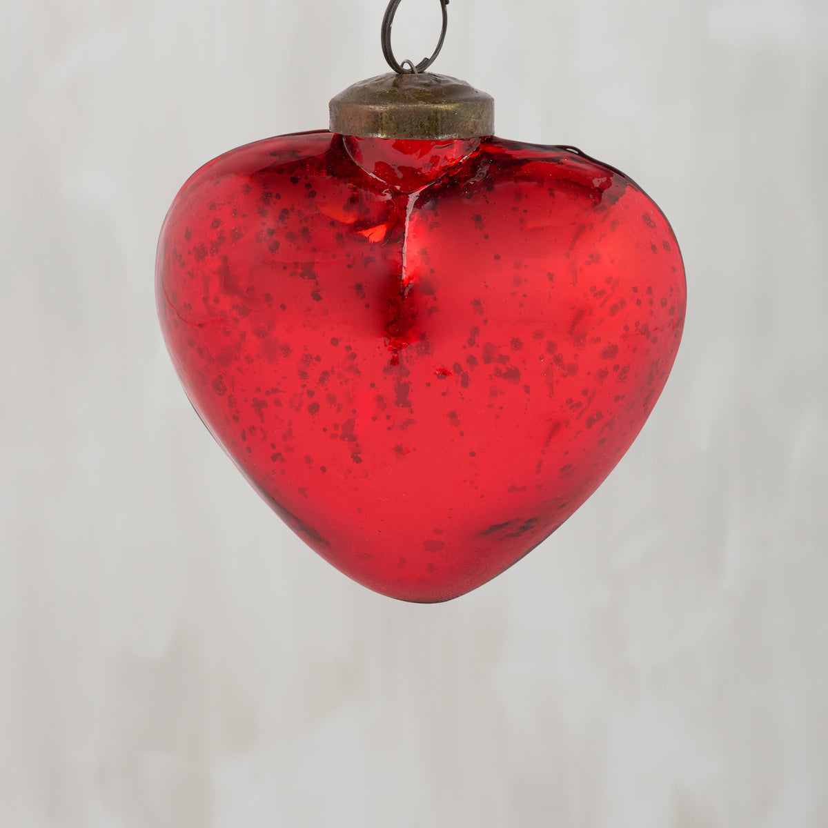 Glass Red Heart Ornament