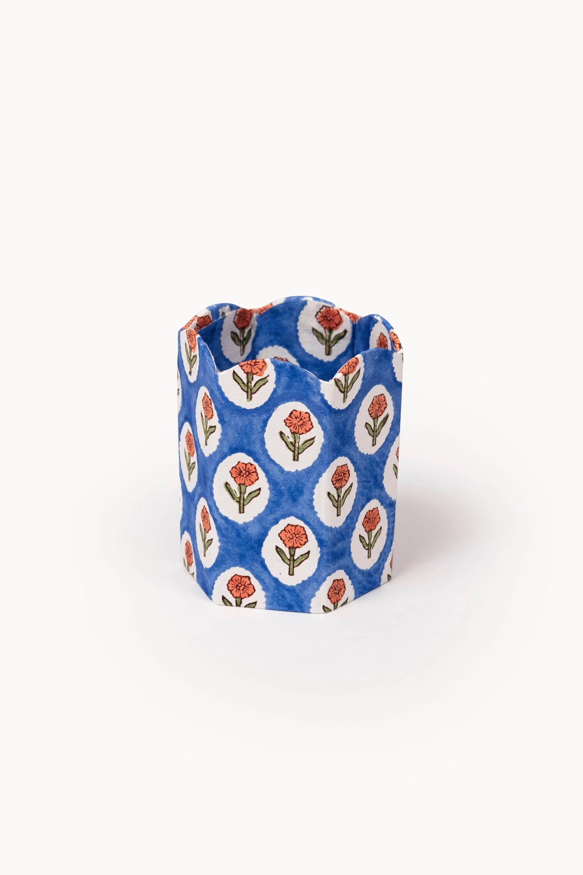 Marigold Block Print Pencil Holder