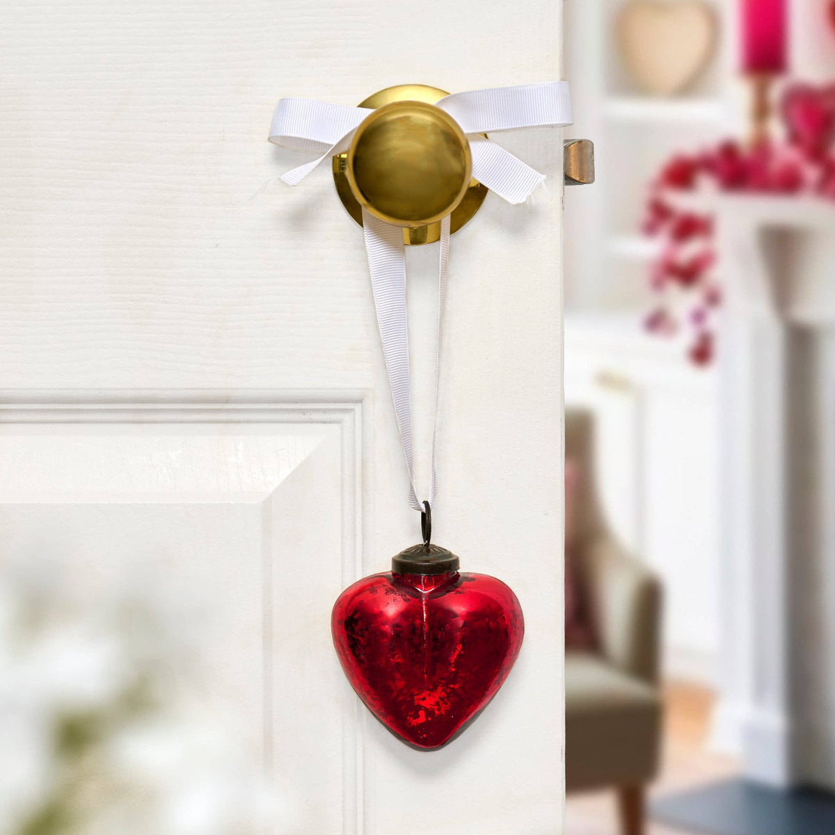 Glass Red Heart Ornament