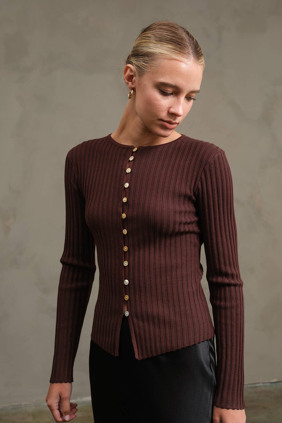 Slim Fit Button Top