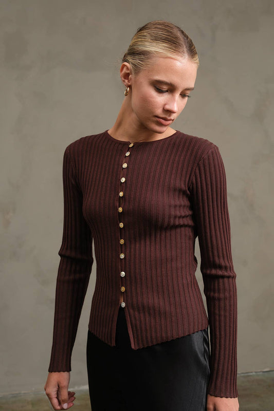 Slim Fit Button Top