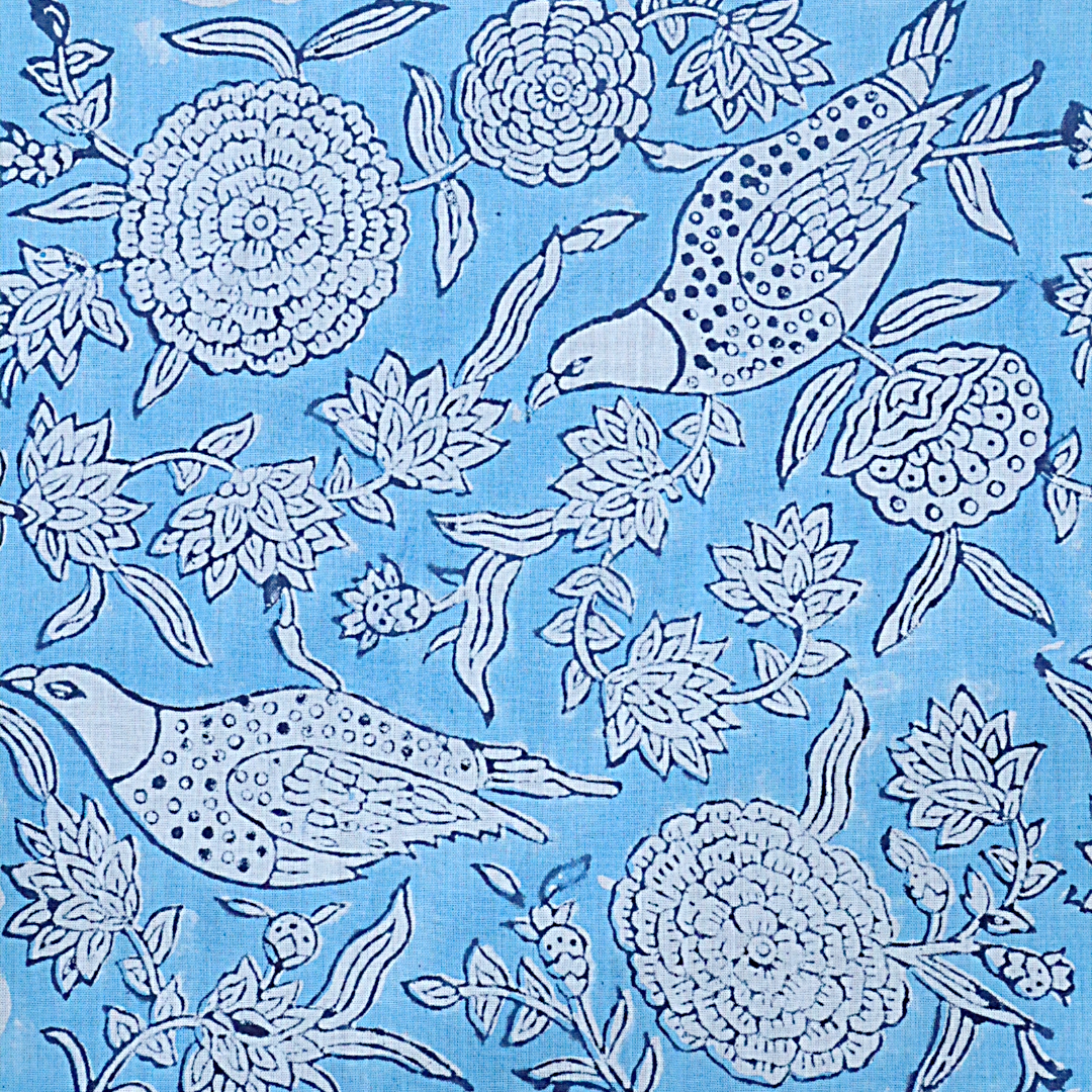 Blue Skies Block Print Bandana