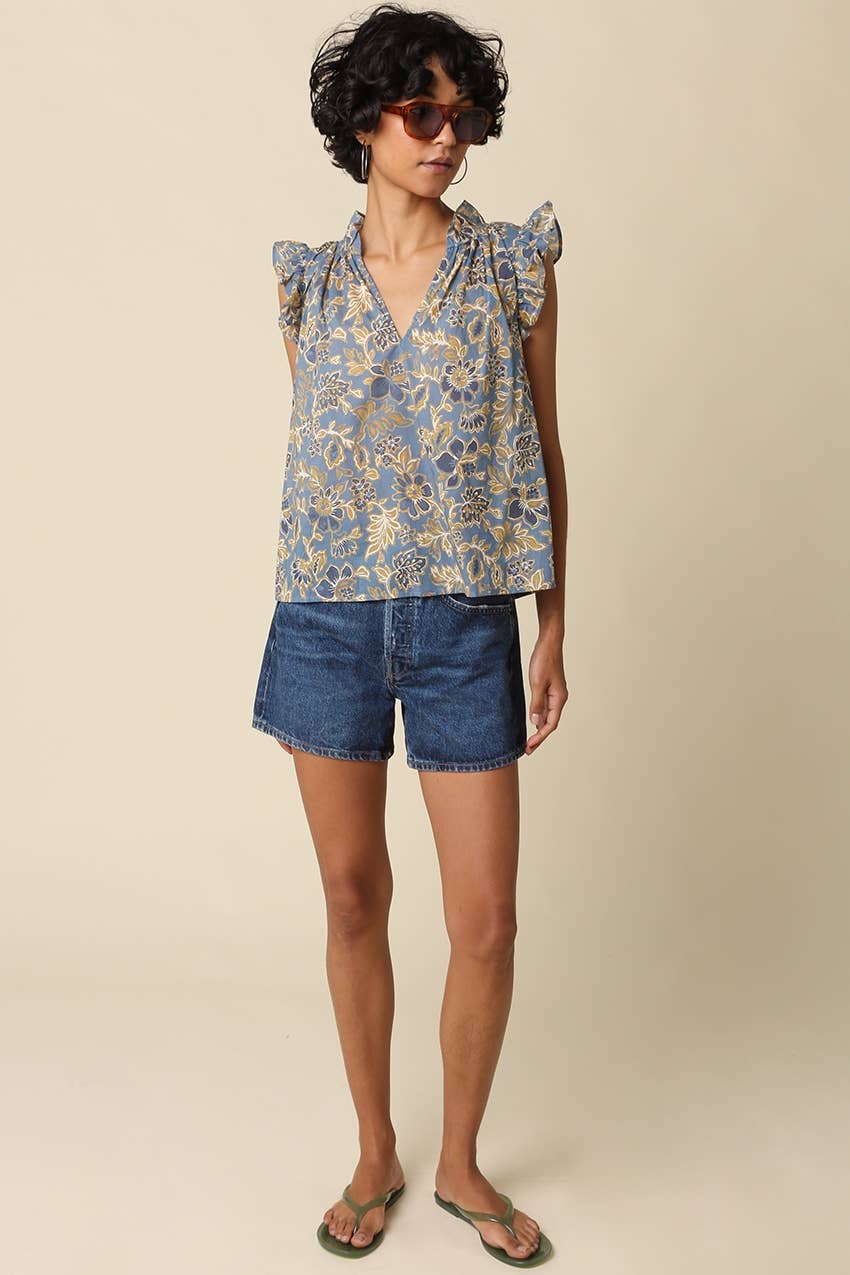 Daisy Floral Ruffle Blouse