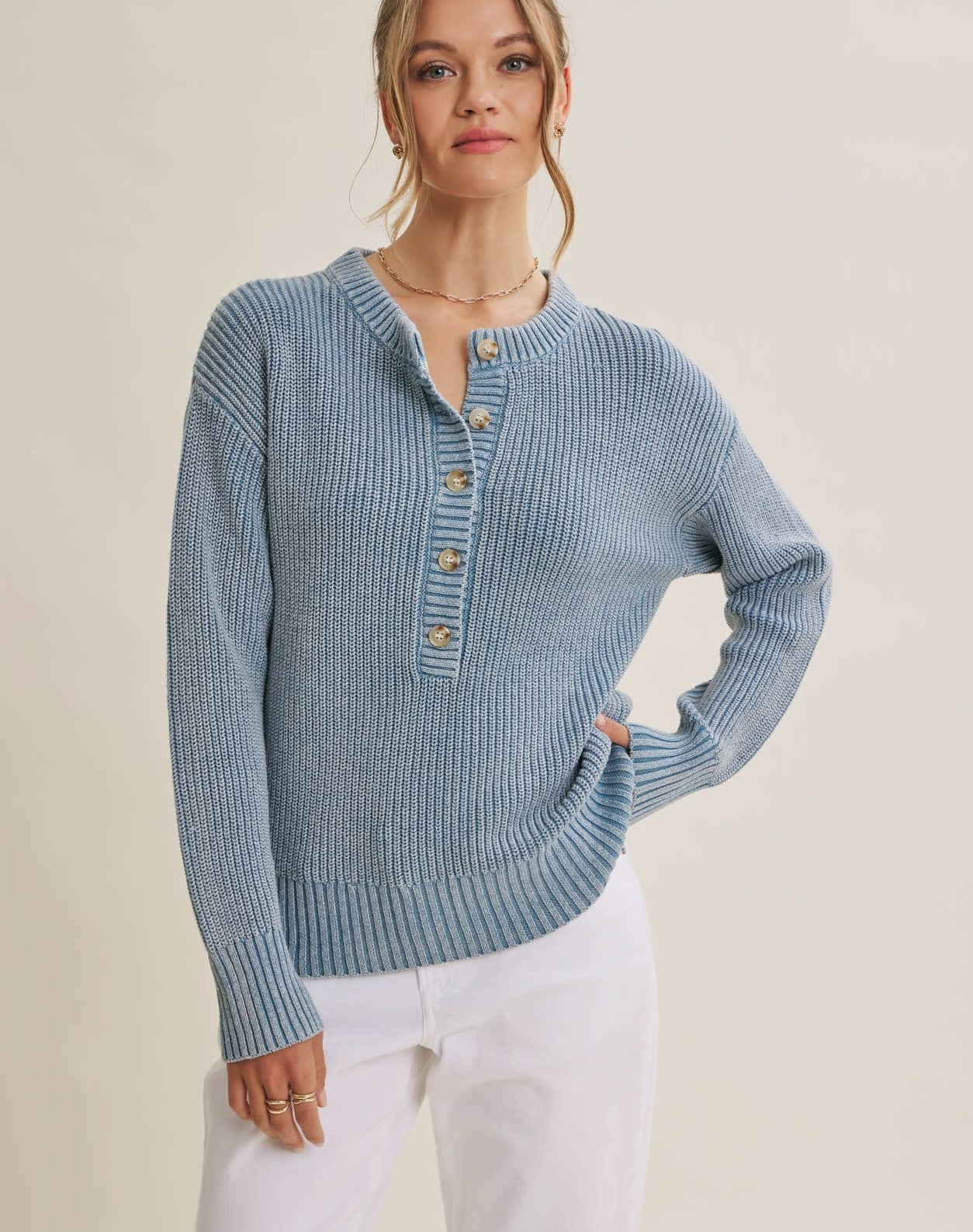 SALT AIR HENLEY SWEATER