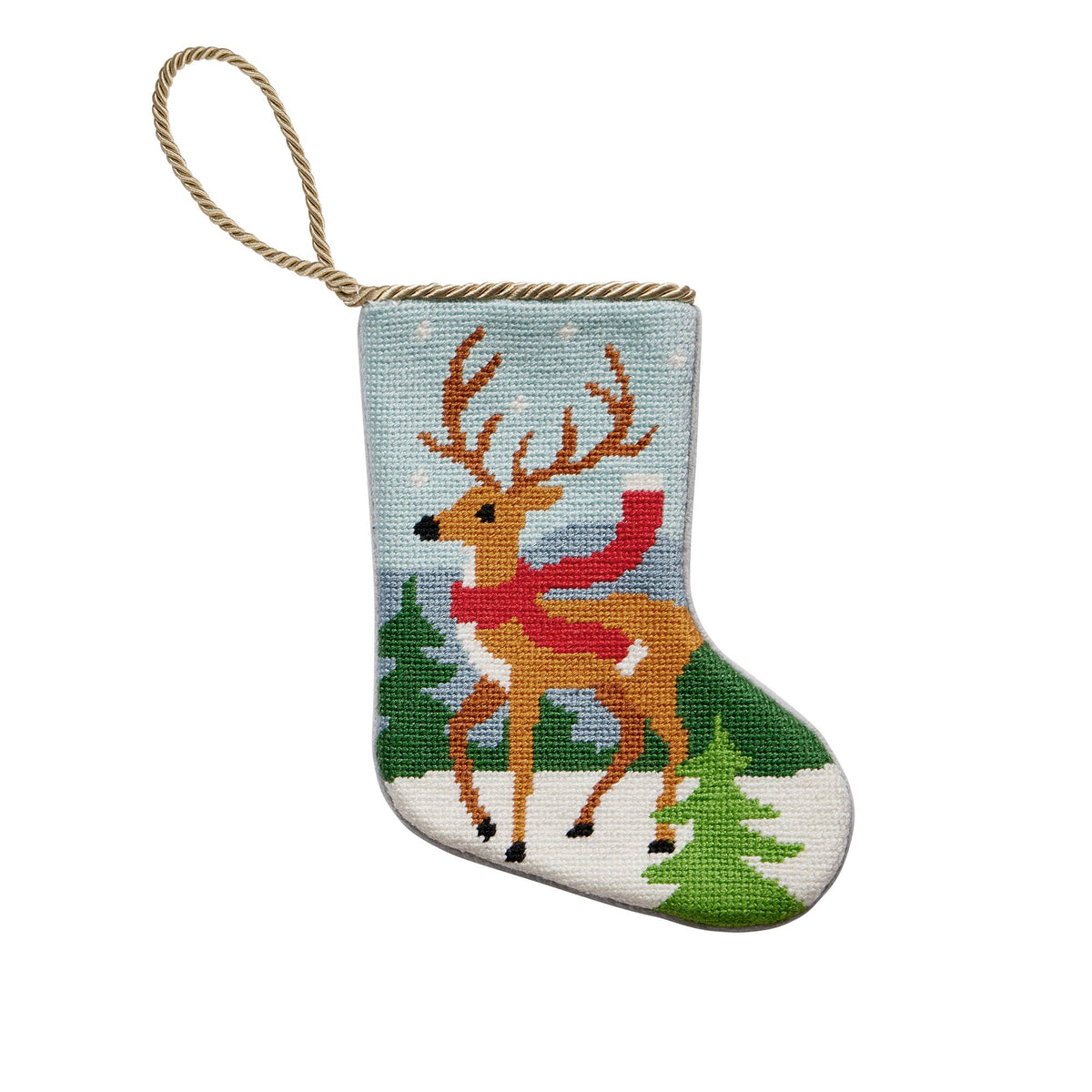 Mini Reindeer Embroidered Stocking