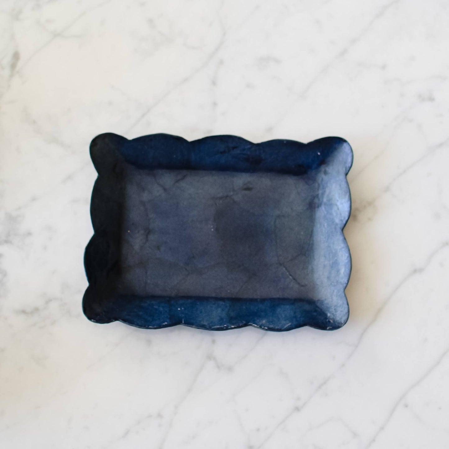 Indigo Scallop Tray