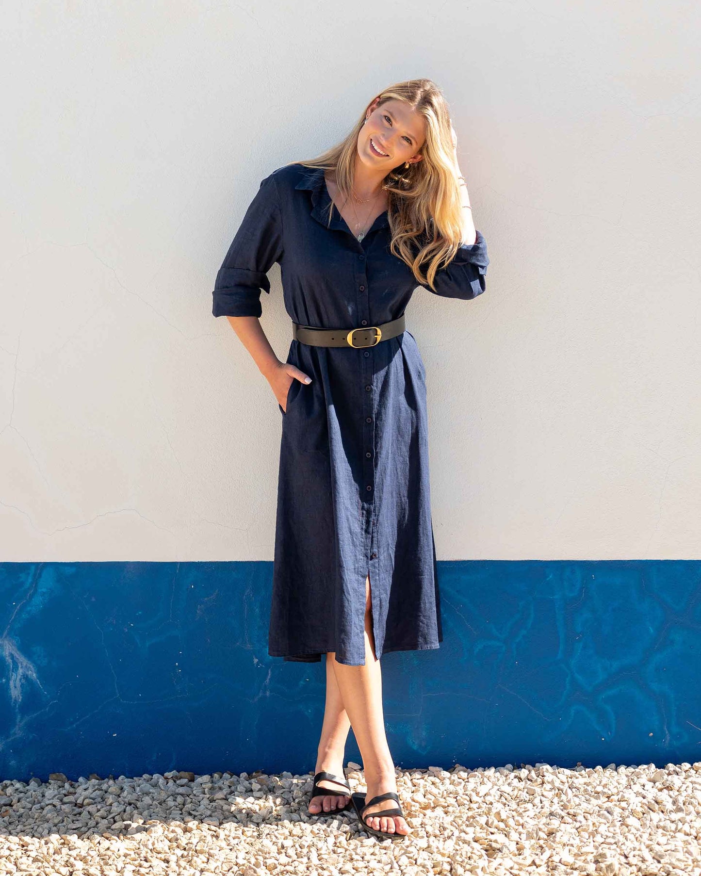 Hermosa Linen Shirt Dress
