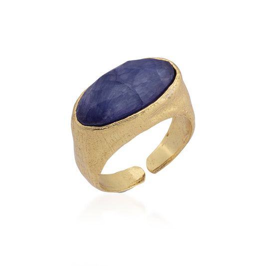 Faceted Sapphire Ring