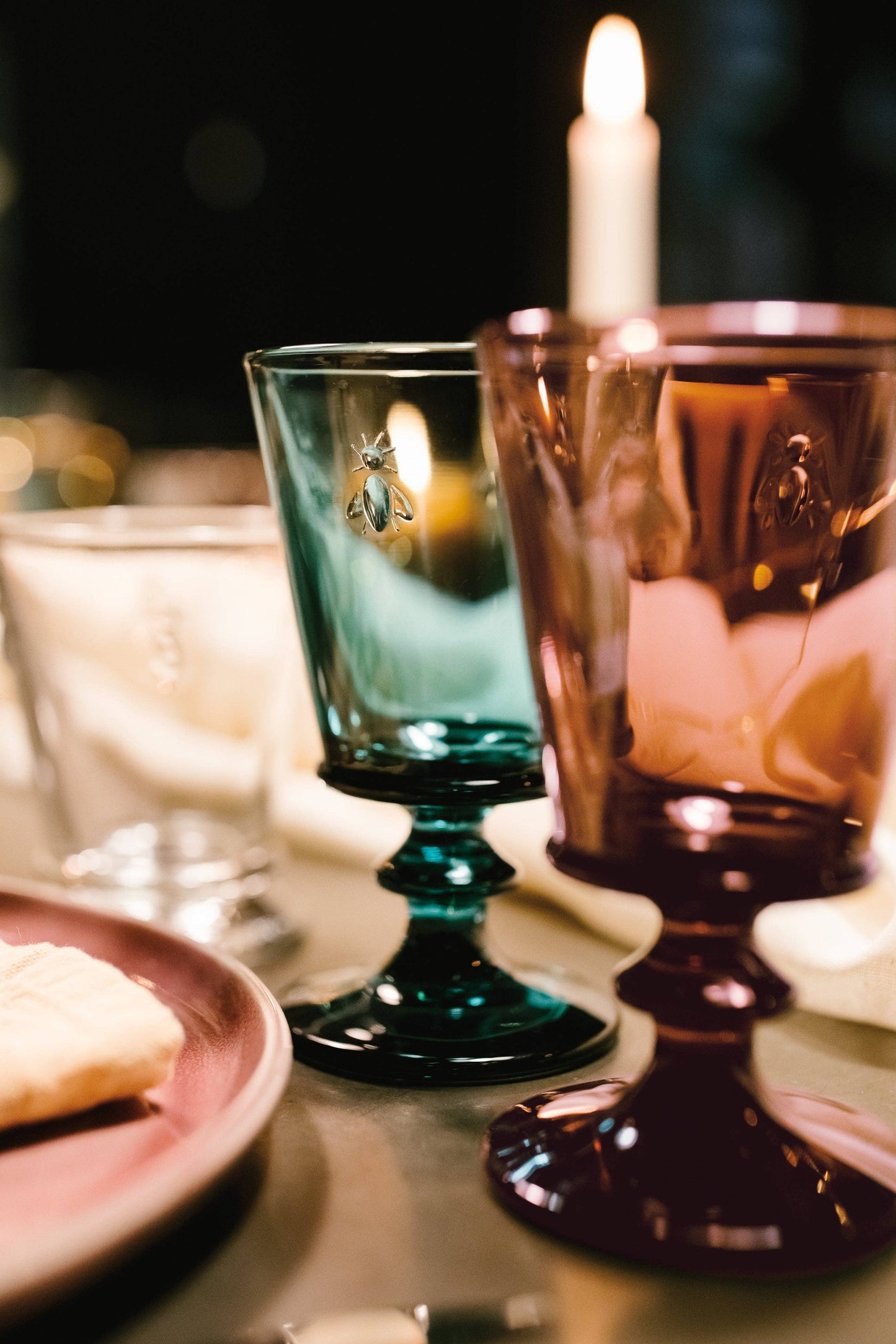 Bee Wine Glass in Night Sky