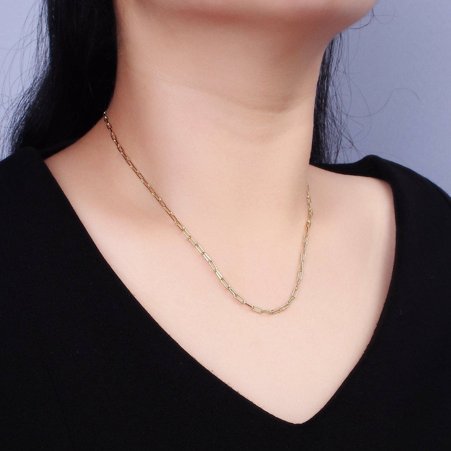 Paperclip Layering Chain Necklace:16"/18"/20"