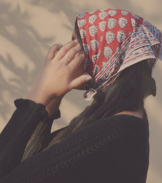 Rouge Kalamkari Cotton Bandana