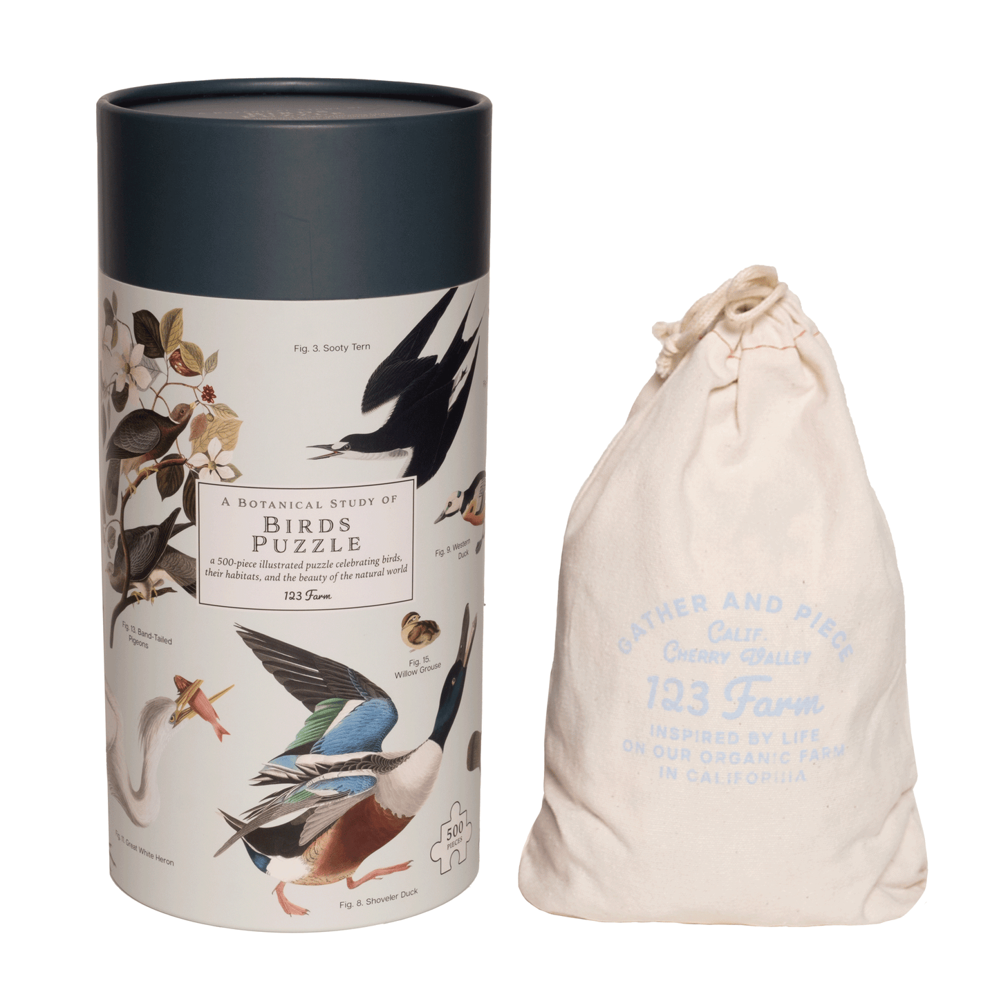 Birds Puzzle – 500 Pc Tube with Vintage Illustrations