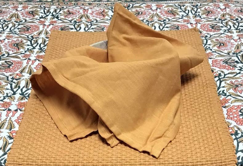 Woven Homespun Mustard Napkins