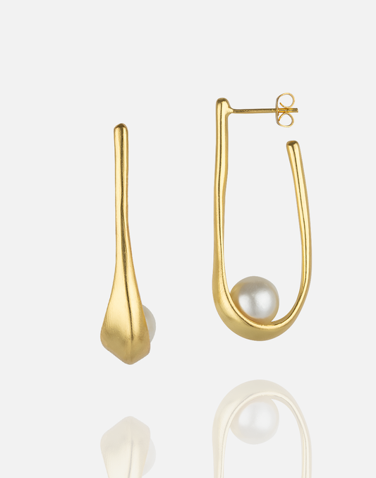 Ballou hoop earrings with pearl