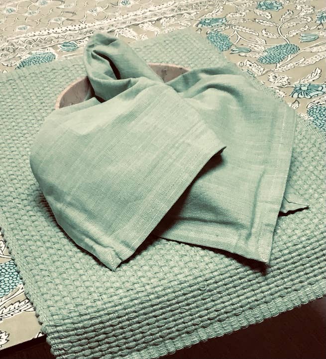 Woven Homespun Solid Celery Napkins