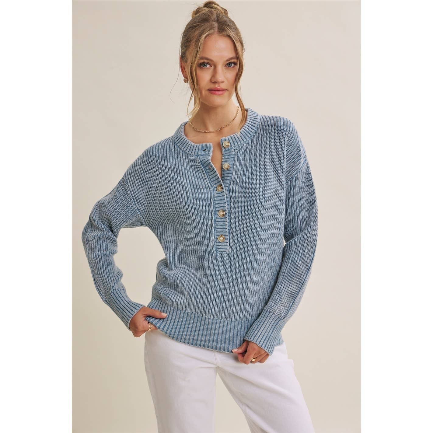 SALT AIR HENLEY SWEATER