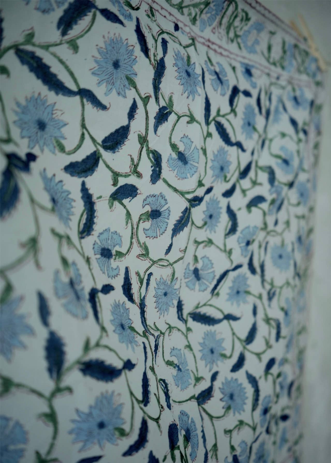 Blue Vines Block Print Bandana