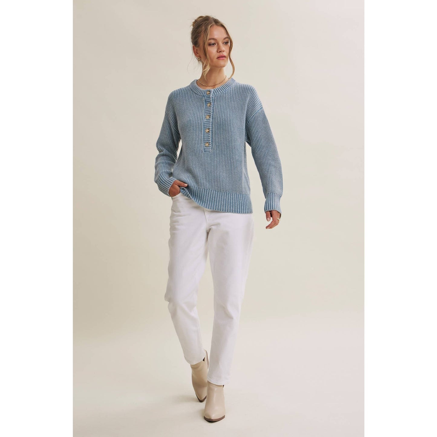 SALT AIR HENLEY SWEATER