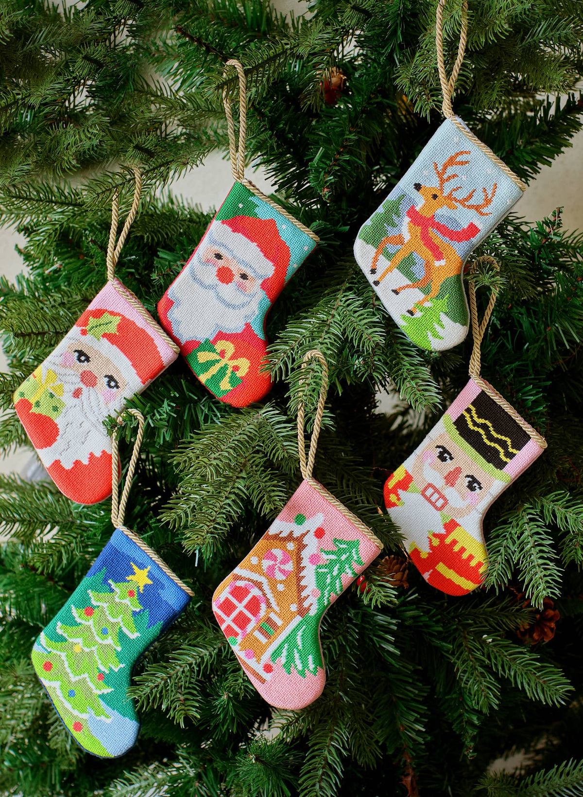 Mini Reindeer Embroidered Stocking