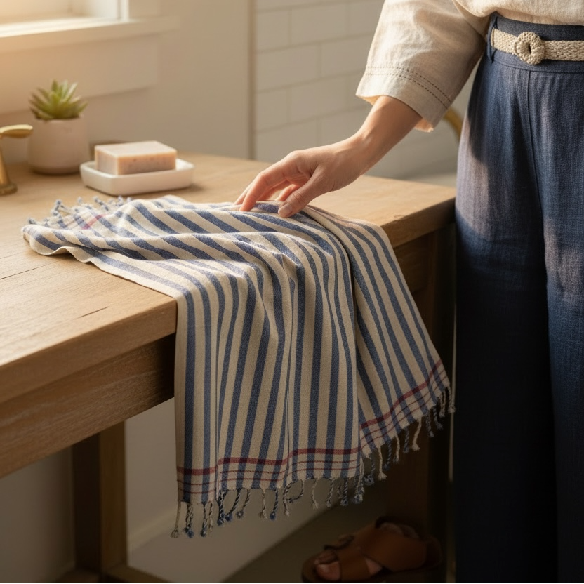 Cottage Stripe Hand Towel