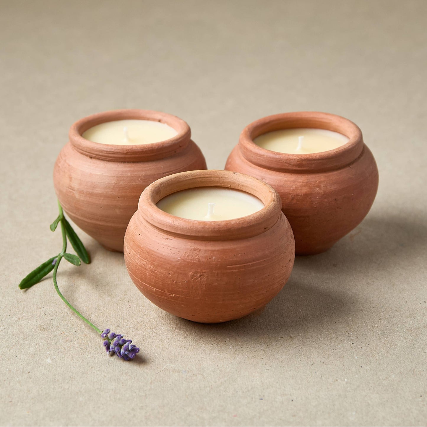 Lavender Beeswax Terracotta Candle