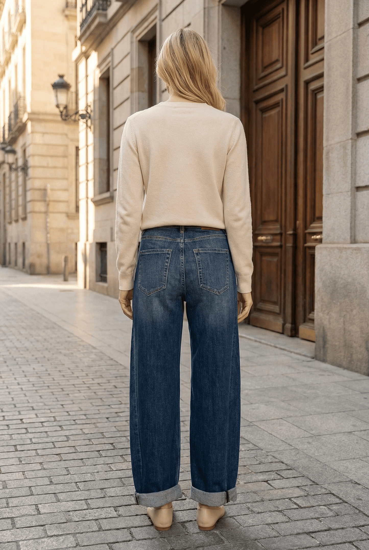 Dark Wash Barrel Jeans