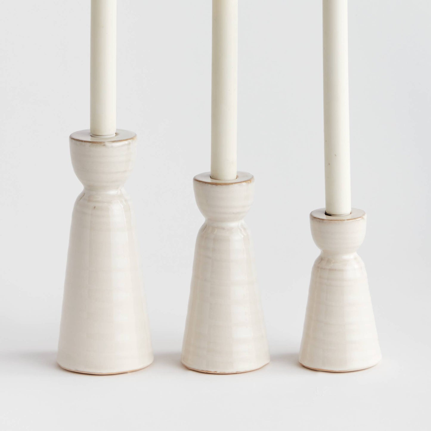 Libbey Taper Holders, Ivory