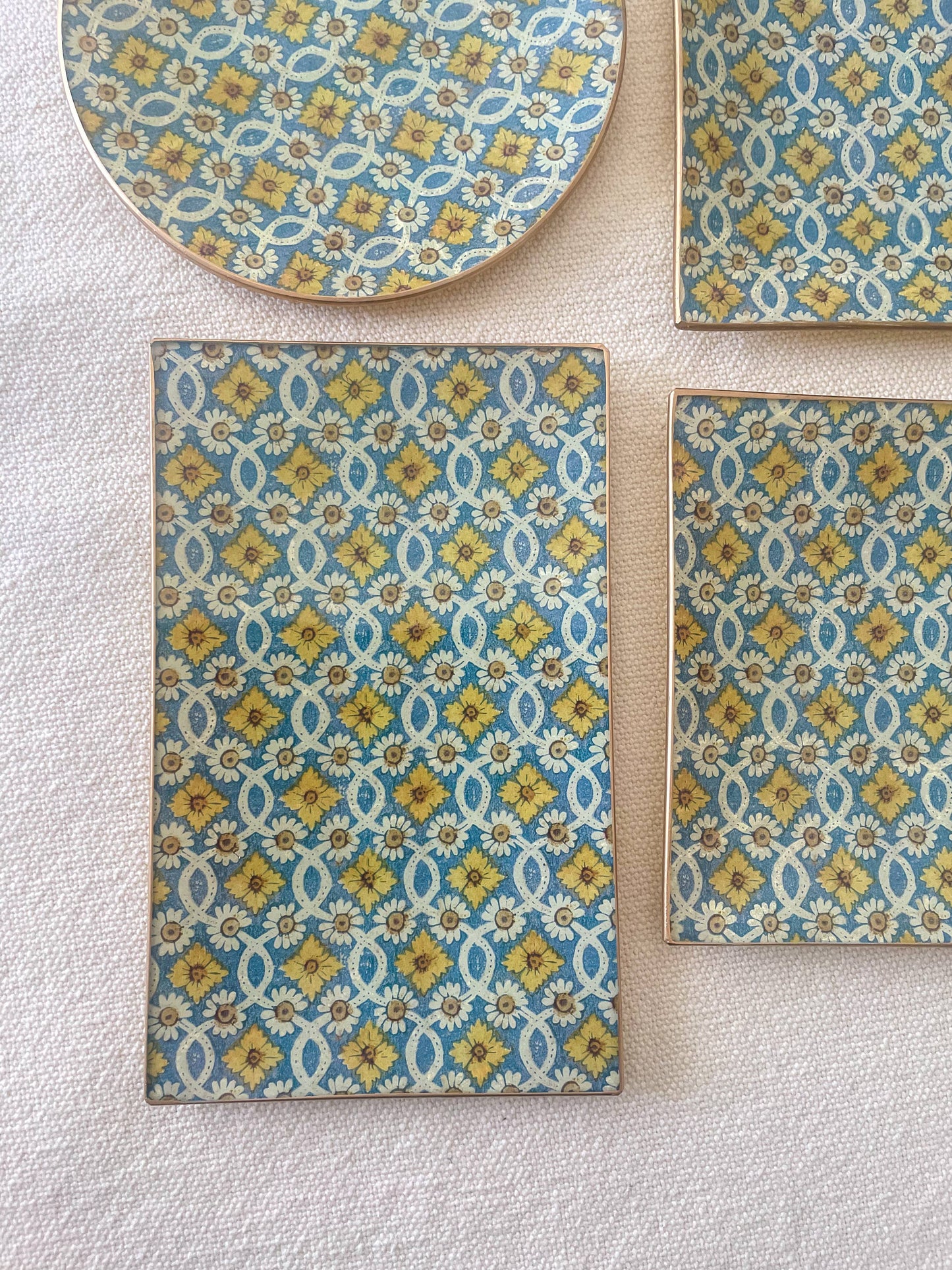 Handmade Decoupage Rectangular Glass Plate