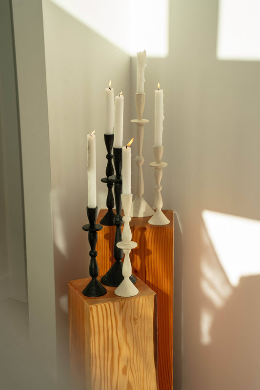 Pale Rust Forged Candle Holder