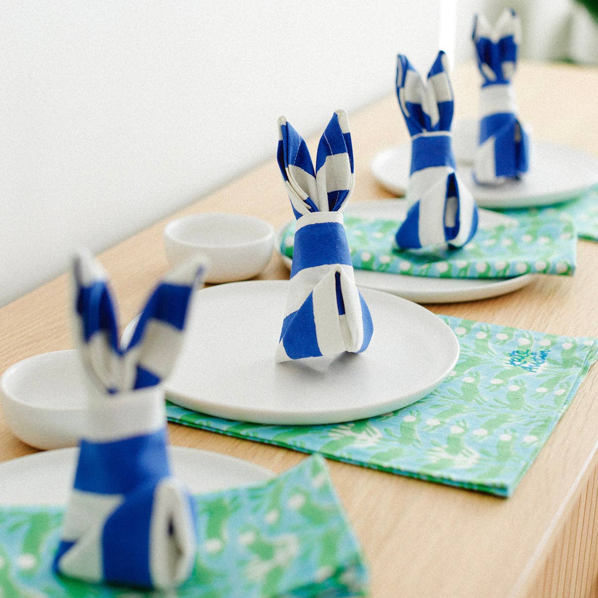 Blue + White Wide Stripe Napkin