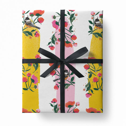 Driscoll Design - Chickadees & Peonies Wrap