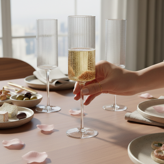 Ribbed Champagne Glass