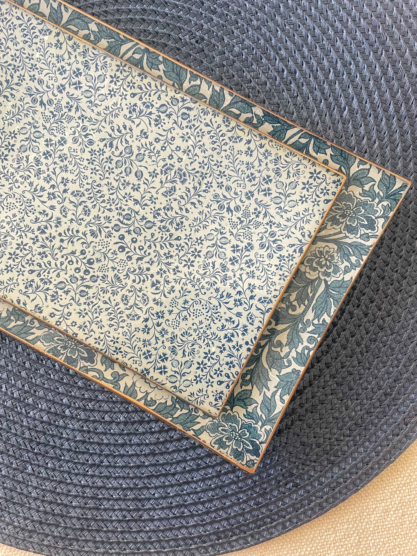 Handmade Decoupage Rectangular Glass Plate