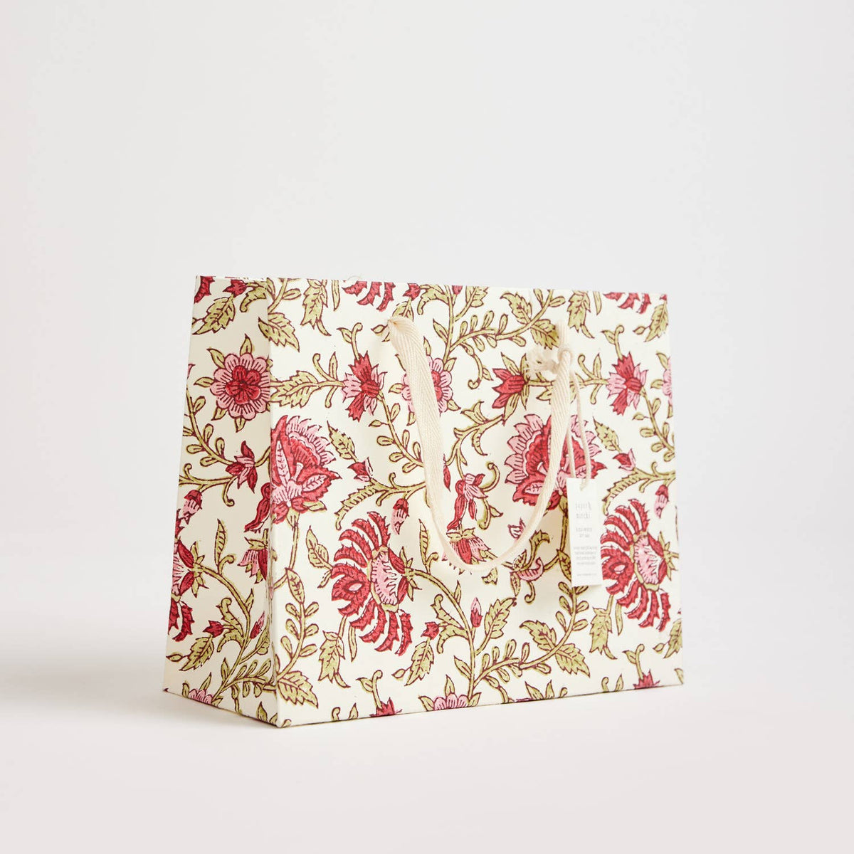 Block Printed Gift Bags (Medium) - Scarlet