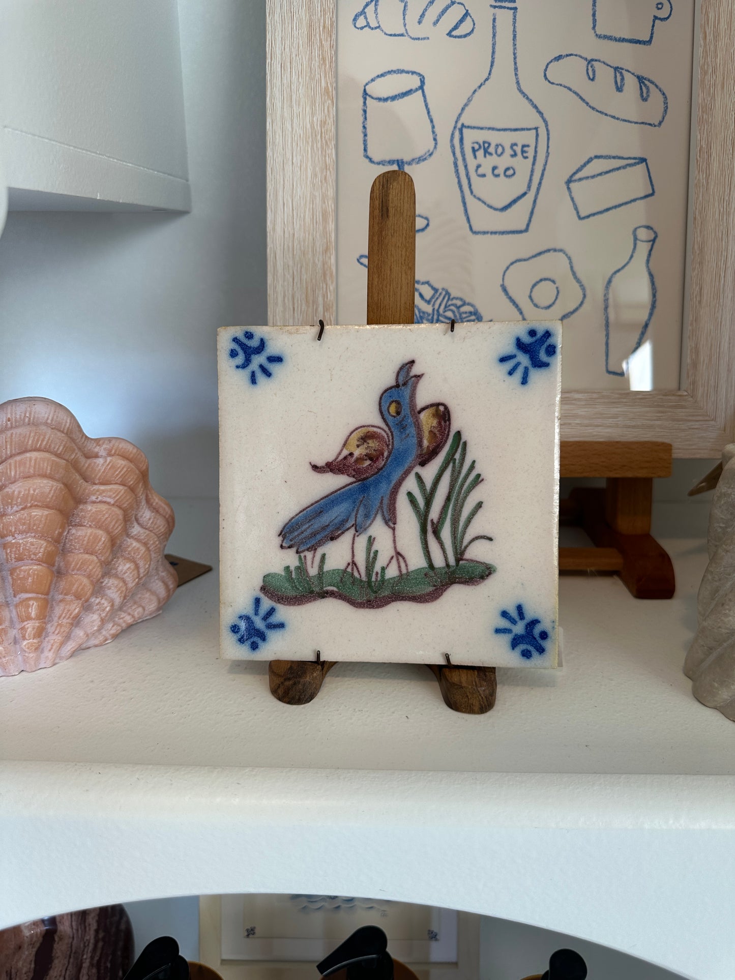 Portuguese tile with bird/animal design