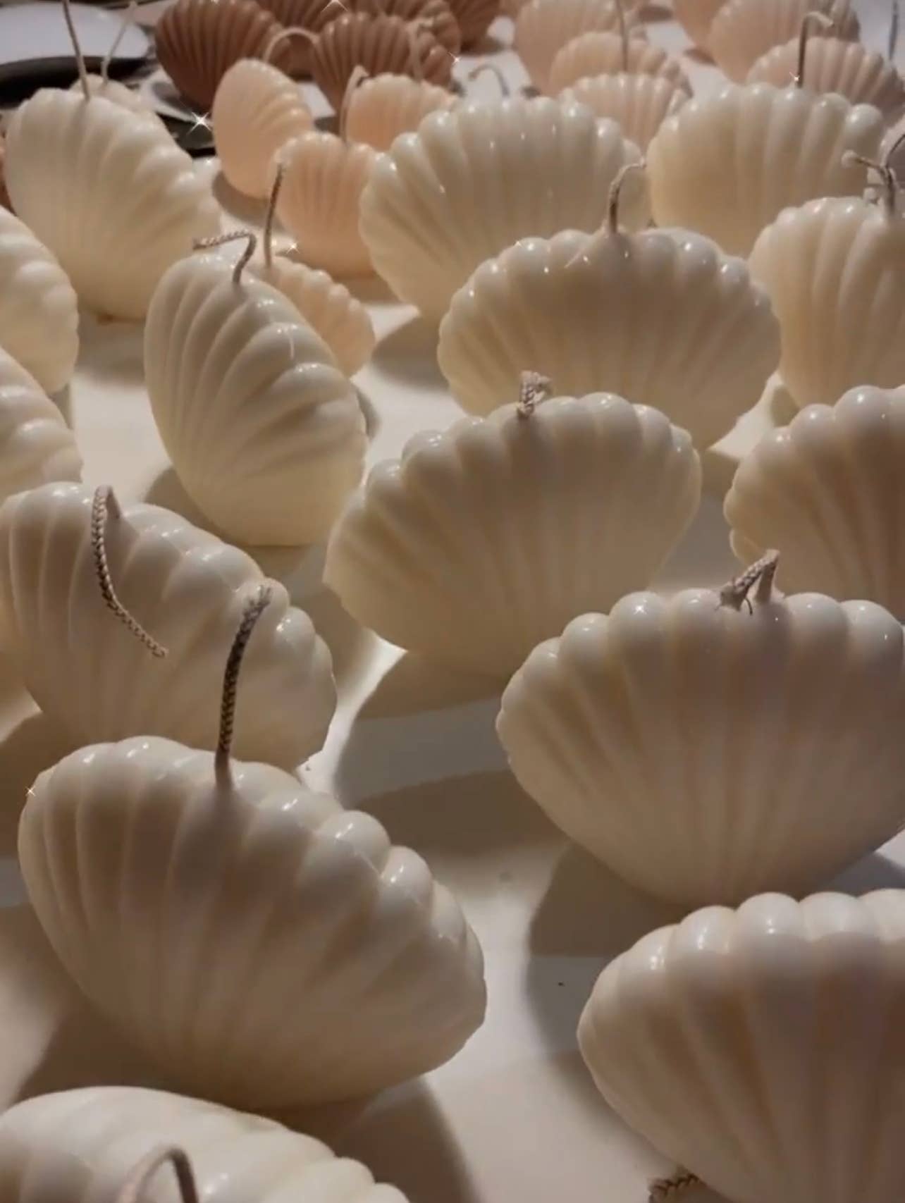 Nude tone shell candle