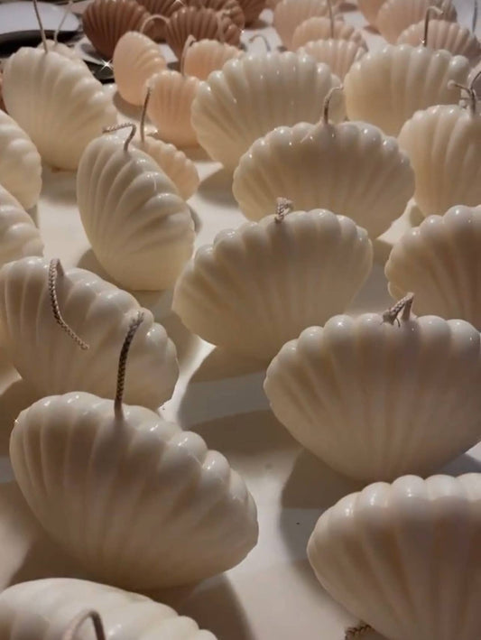 Nude tone shell candle